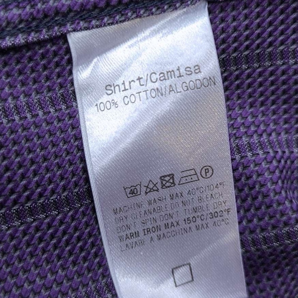 Ermenegildo Zegna Purple Dress Shirt with Black and White Pinstripes 👔 - Picture 3 of 7